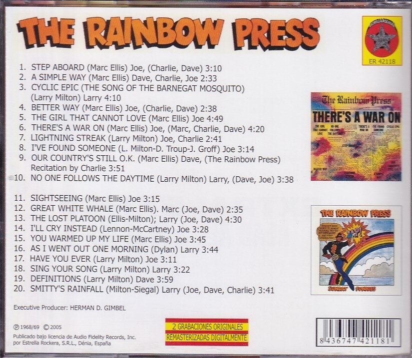 【新品CD】 Rainbow Press / There's A War On / The Rainbow Press_画像2