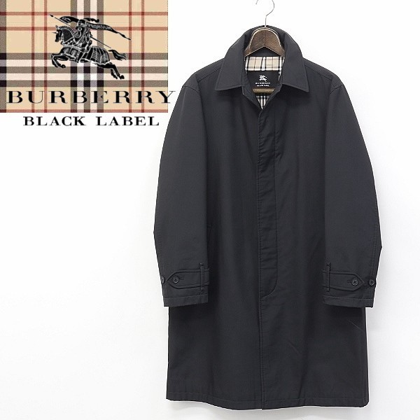 好評 ◇BURBERRY BLACK L ブラック コート ステンカラー 裏地ノバ