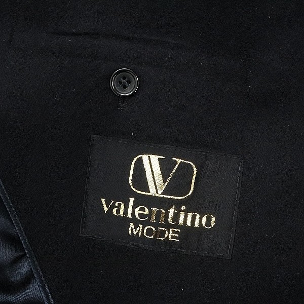 ヴィンテージ◆VALENTINO MODE/ヴァレンティノ カシミヤ100％ ステンカラー ロング コート ブラック系 M_画像4