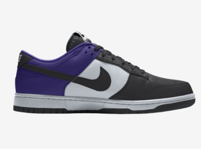 新品!NIKE DUNK LOW BY YOU (US9.5 、 27.5cm) 黒 紫 白 コート