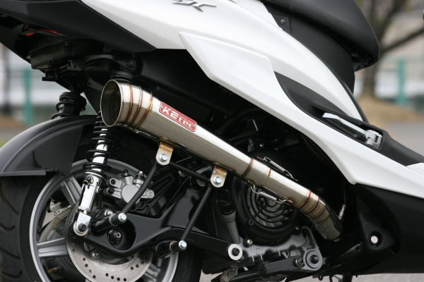 ■新品■YAMAHA シグナスX SR 4型用K2tec(ケイツーテック)Volta メガホンマフラー バッフル付き(ステンレス輪切り溶接エキパイ)_画像4