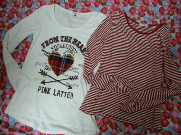 p68 ピンクラテ Pink latte 長袖Tシャツ 2点セット サイズ165 即決:福袋_画像1