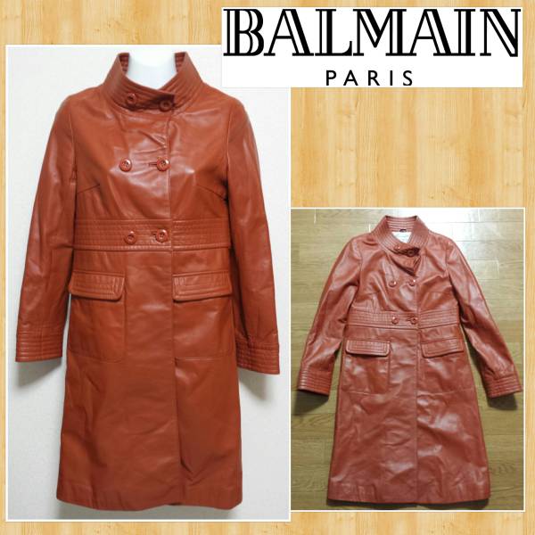 BALMAIN バルマン 高級ラムレザーコート 超美品 羊革 5 購入20万 www