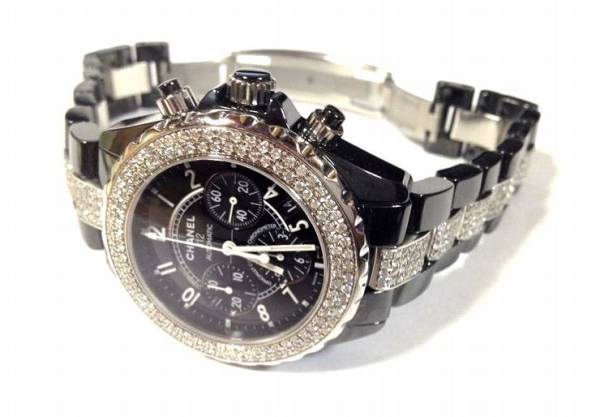 CHANEL Chanel j12 41mm chronograph bezel belt 15.5 piece after diamond processing does custom matic pave9PH2544 H0683 H0950