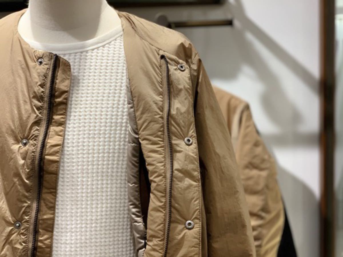 NANGA×WORK NOT WORK 別注ノーカラーダウンロングカーディガン NANGA×WORK NOT WORK 別注ノーカラーダウンロングカーディガン
