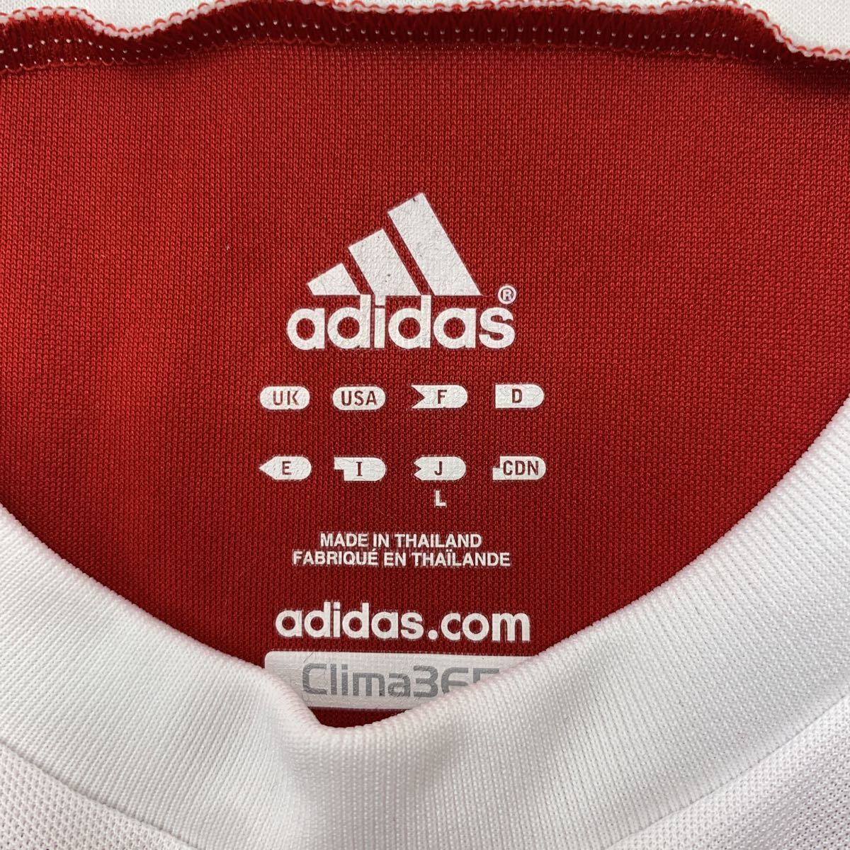  Adidas adidas игра рубашка pra рубашка рубашка с длинным рукавом L размер белый × красный футбол bare- Japan ka ramen z спорт #EA142