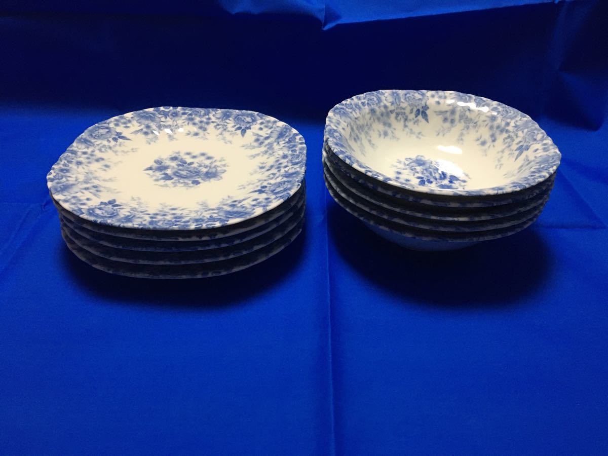《美窯》花紋 プレート+深皿 各5枚セット 食器 洋食器