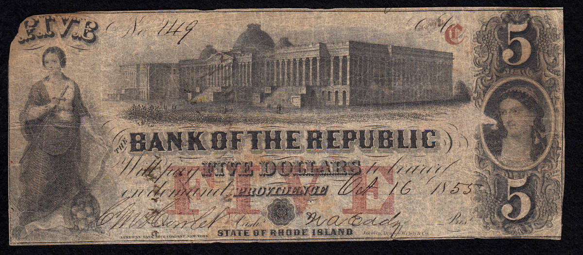  America south north war period note also peace country Bank 5 dollar (1855)[517]