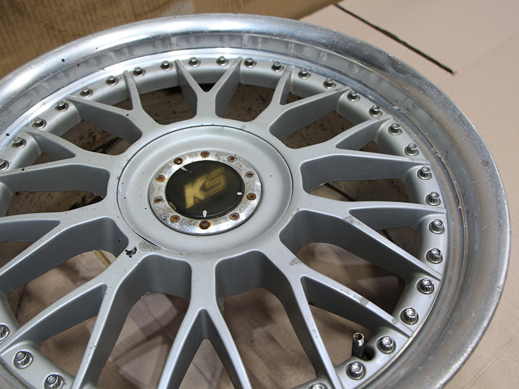 A517 深リム 廃盤レア 希少 当時物 KS SSR KOENIG ケーニッヒ 18X8J+46 PCD114.3 4穴 5穴 1本 3ピース JDM USDM 中古品 手渡し可能 山梨県_画像7