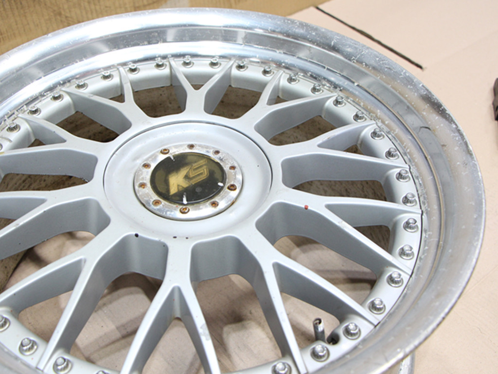 A518 深リム 廃盤レア 希少 当時物 KS SSR KOENIG ケーニッヒ 18X9J+46 PCD114.3 4穴 5穴 1本 3ピース JDM USDM 中古品 手渡し可能 山梨県_画像7