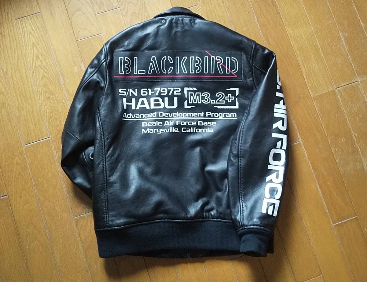AVIREX レザージャケット 革ジャン BLACK BIRD Lサイズ(ほぼ未使用品