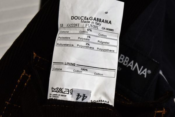 * Dolce & Gabbana DOLCE&GABBANA*portofino высококачественный ткань ti tail изысканный Brown, модный вельвет. жакет 44