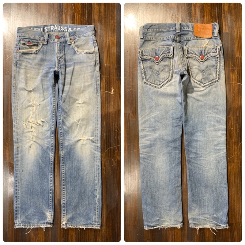 メンズ パンツ Levi's NE 502 リーバイス 加工 フラップポケット デニム ジーンズ ダメージ FD555TC/ W32_画像2