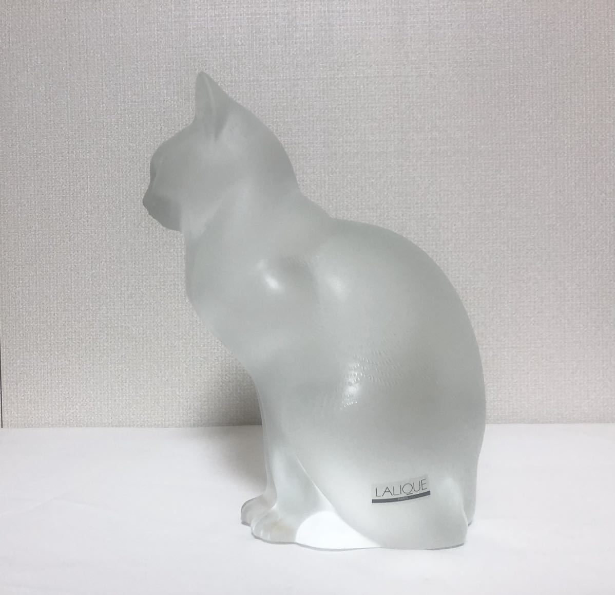 おすすめネット 【美品】LALIQUE ラリック 猫 台座 高さ:14.5cm