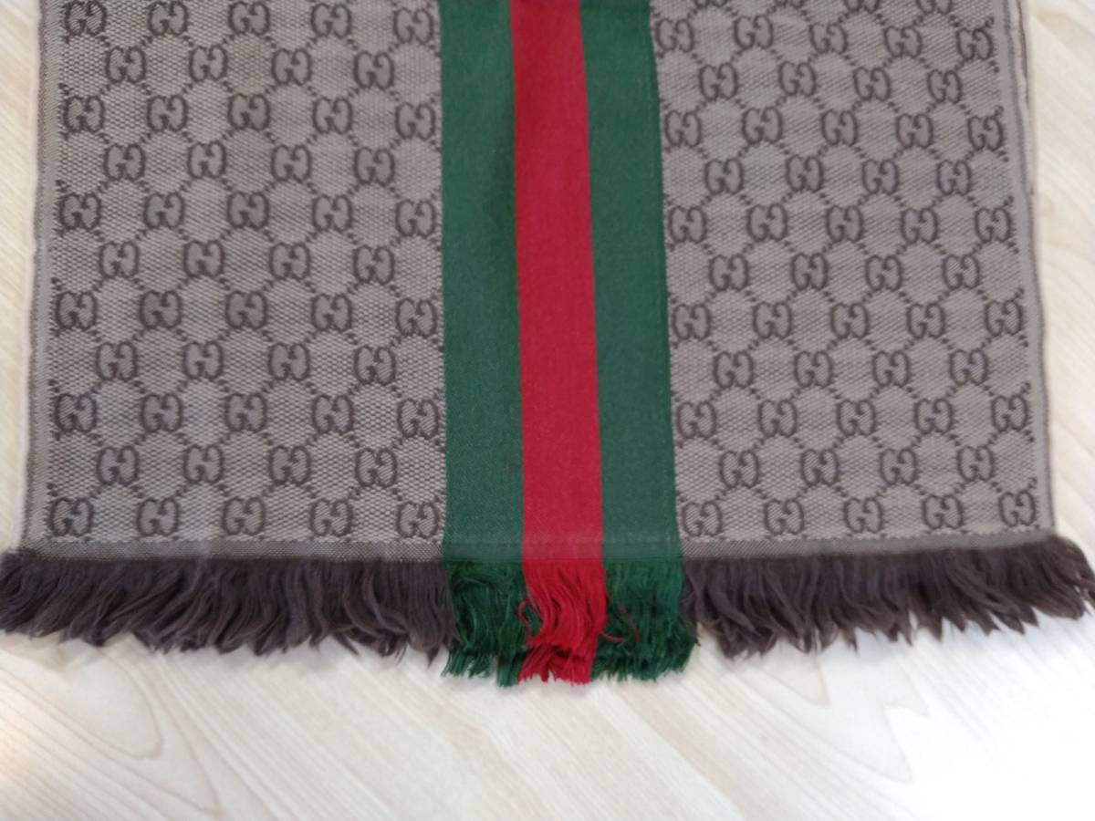 爆売り!】 GUCCI グッチ マフラー GG柄 シェリーライン ウール ユニ