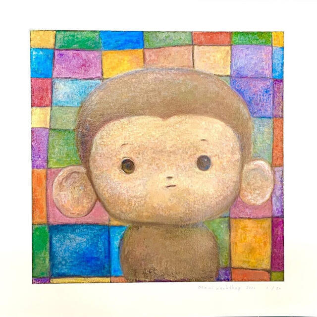 大谷工作室 サイン入り 版画 “さる” “ぞう” ED50 2種セット | www