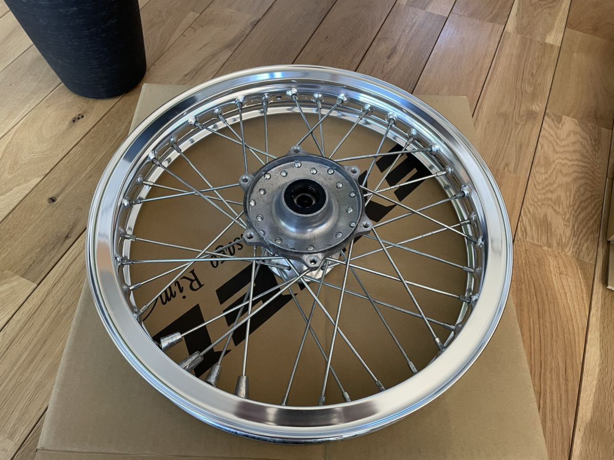 SR400 前後ホイール EXCEL Hリム フロント組込ハブOH済 リヤ新品 SR400 前後ホイール EXCEL Hリム フロント組込ハブOH済 リヤ新品