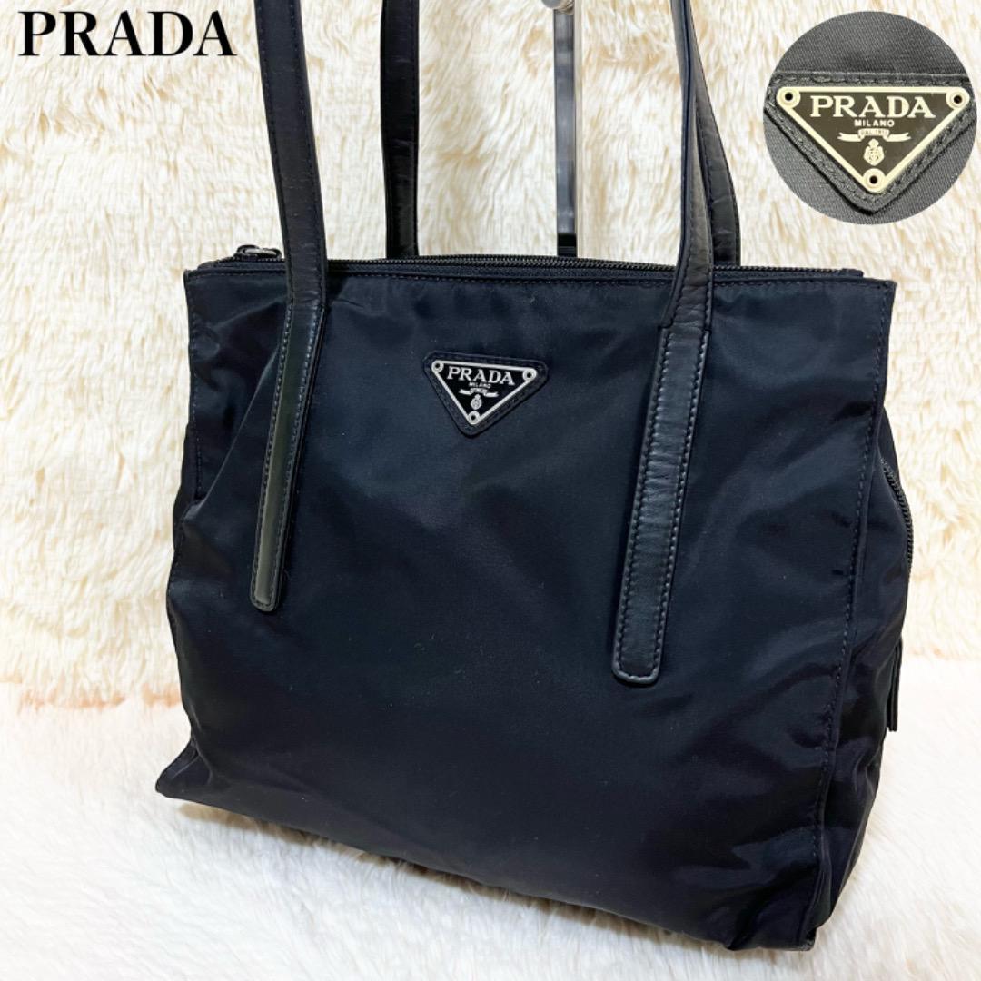PRADA プラダ ショルダーバッグ トートバッグ 3連ファスナー 三角ロゴ