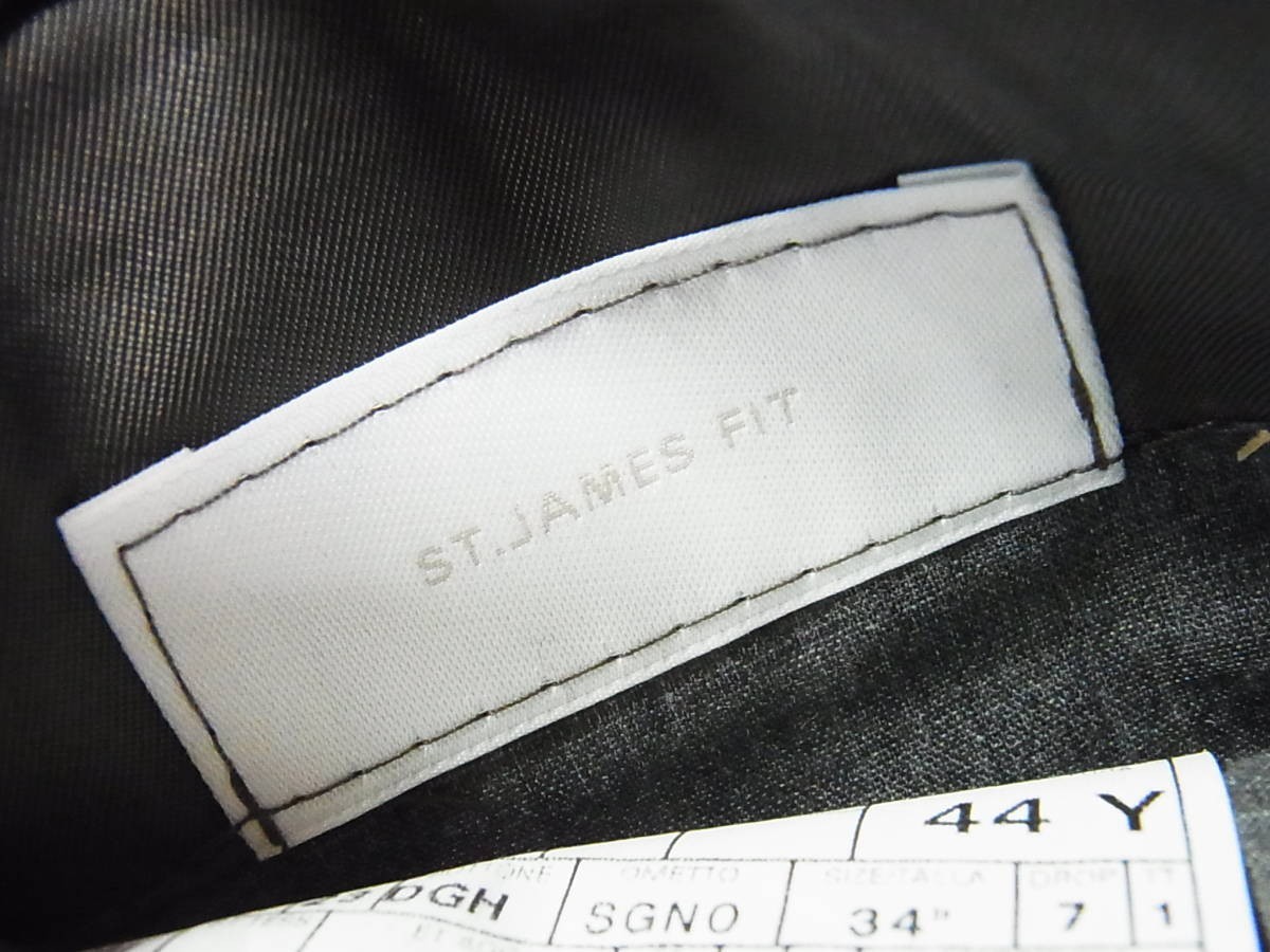 美品 イタリア製 dunhill ダンヒル ST.JAMES FIT 上質ウール ストライプ柄 シングルスーツ グレー サイズ44Y_画像8