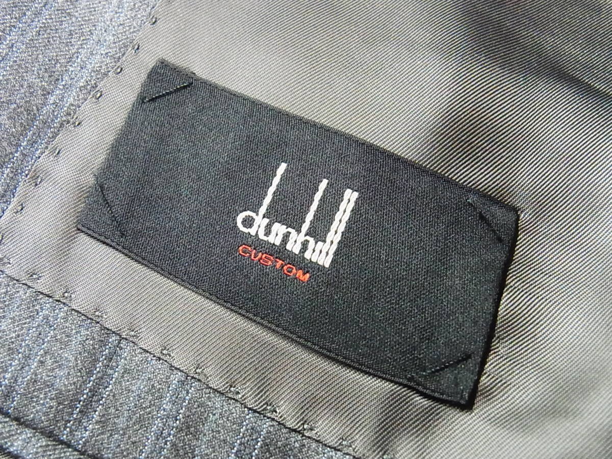 美品 イタリア製 dunhill ダンヒル ST.JAMES FIT 上質ウール ストライプ柄 シングルスーツ グレー サイズ44Y_画像6