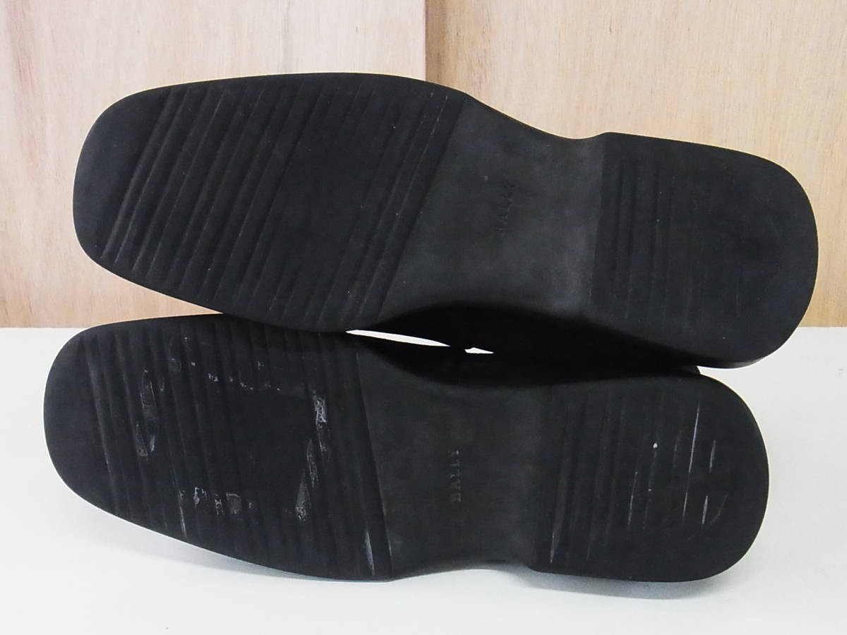 高級 BALLY バリー サイドゴア スエードレザー ラバーソール ブーツ 黒 靴 サイズ7D_画像5