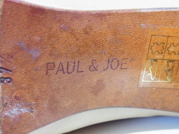 フランス製 PAUL＆JOE ポール＆ジョー レザー ブーツ ベージュ サイズ37.5 靴_画像8