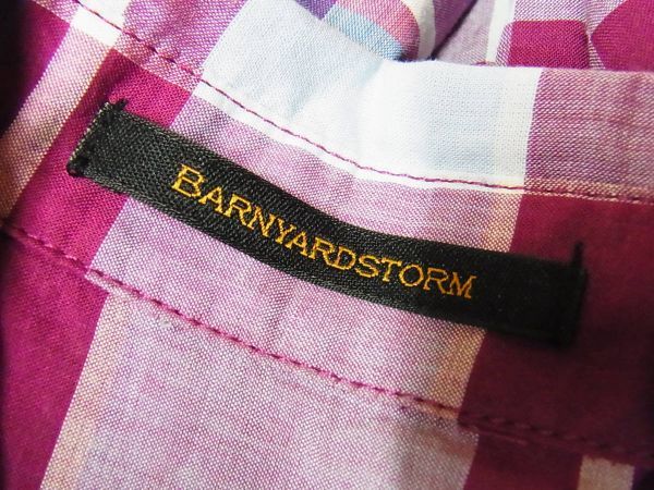 綺麗 BARNYARD STORM バンヤードストーム シルクｘコットン チェック柄 長袖 シャツ サイズ0_画像6