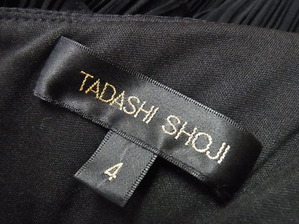 美品 TADASHI SHOJI タダシショウジ ティアードプリーツ ワンショルダー ドレス ワンピース 黒 サイズ4_画像5