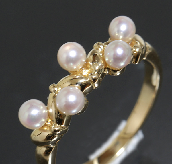 tasaki Tasaki Shinju TASAKI baby pearl 5P ring 6.5 number K18YG* new goods finish settled 