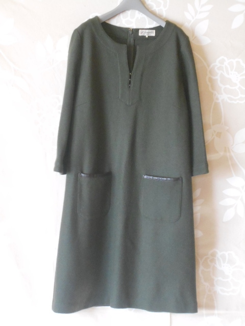  Aylesbury /Aylesbury/ wool One-piece / made in Japan /11/ moss green 