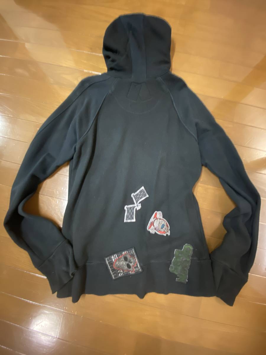 ☆roen ロエン ワッペン ダブルジップ パーカー 黒 L | www