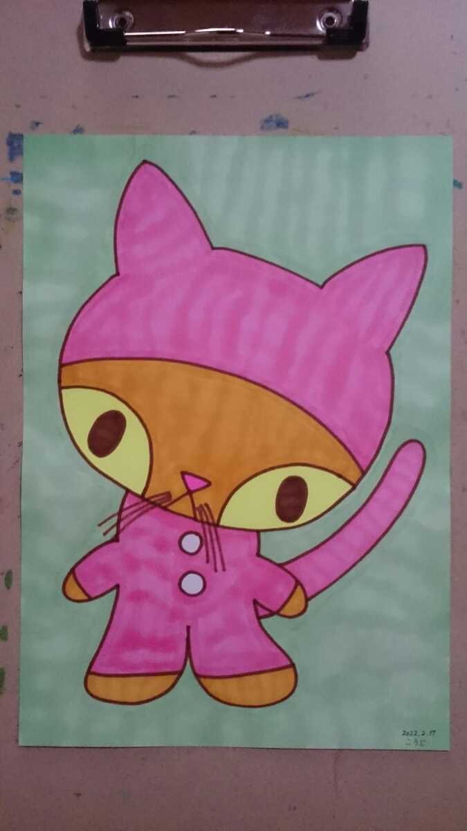 B5 размер оригинал ручные иллюстрации пижама кошка Chan 