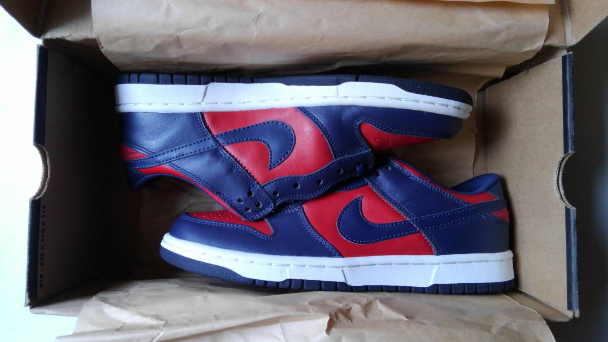 □即決□未使用品 2002年製 NIKE DUNK LOW 赤紺 US8.5 26.5cm 品番