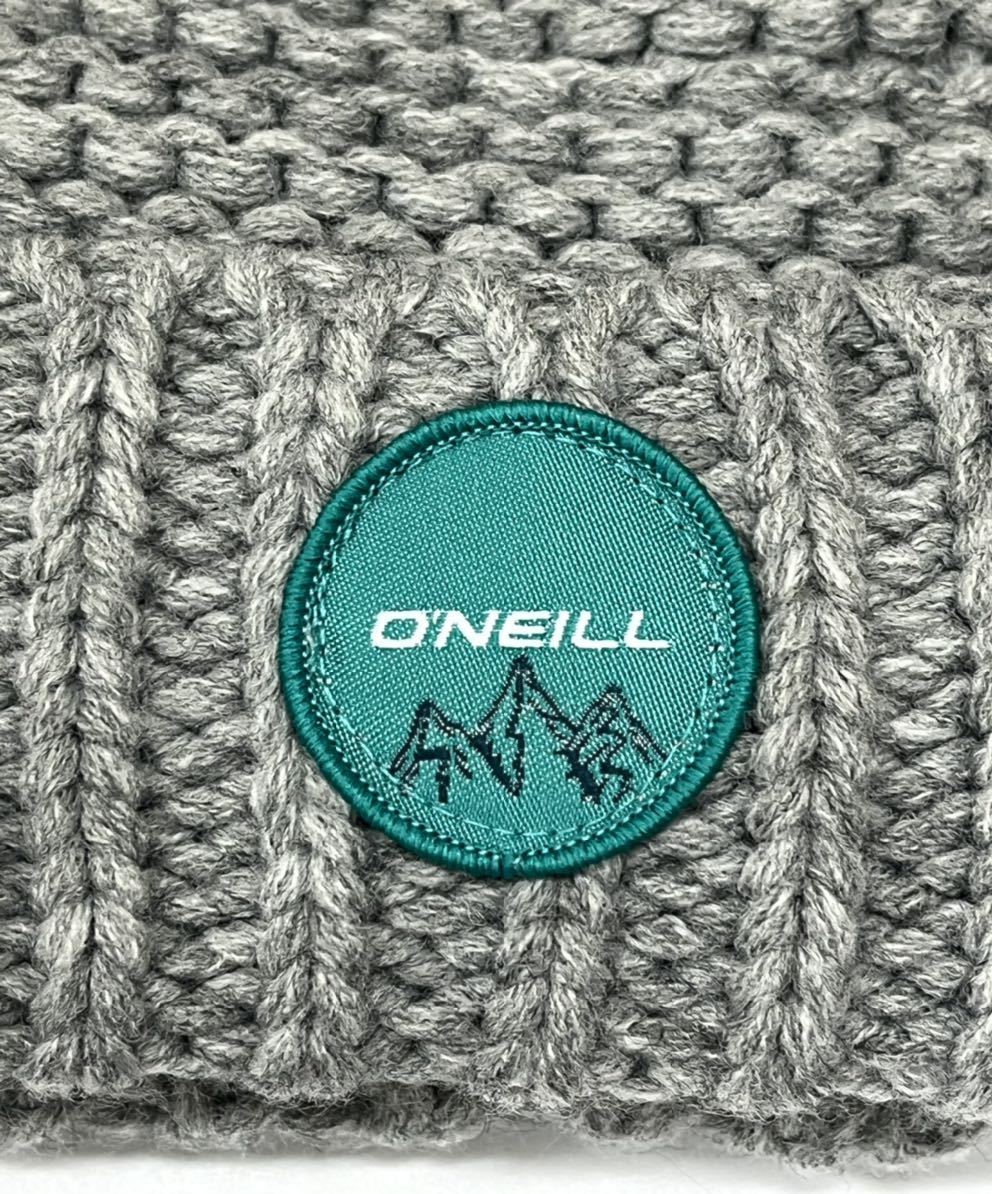 ニットキャップ（O'NEILL）スノーボード ニット帽 レディース ポンポン付　グレー_画像3