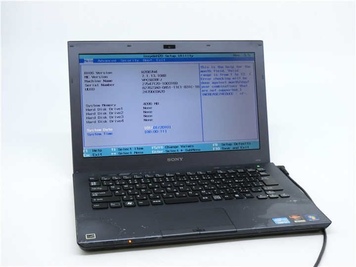 SONY VPCSB38FJ　2世代I3 BIOSまで表示　NOチェック詳細不明　　ノートPCパソコン　ジャンク品