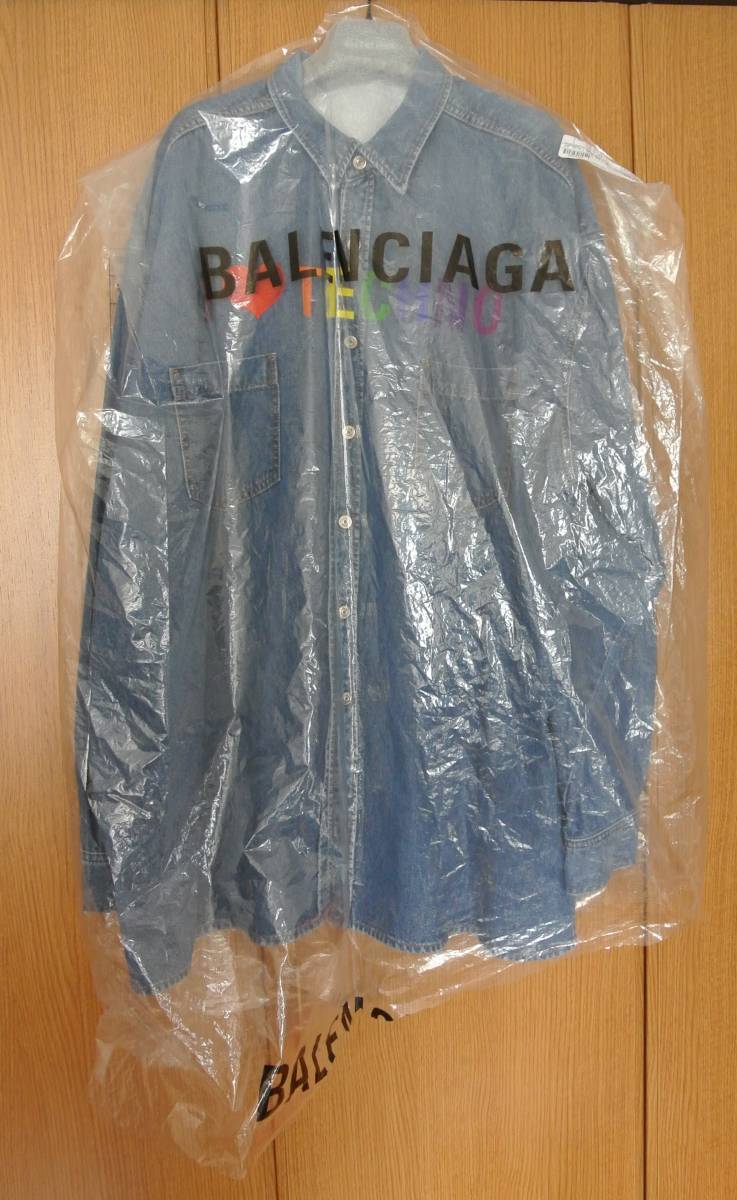 新品未使用　タグ付き　Balenciaga バレンシアガ　i Love Techno Shirt　Blue_画像6