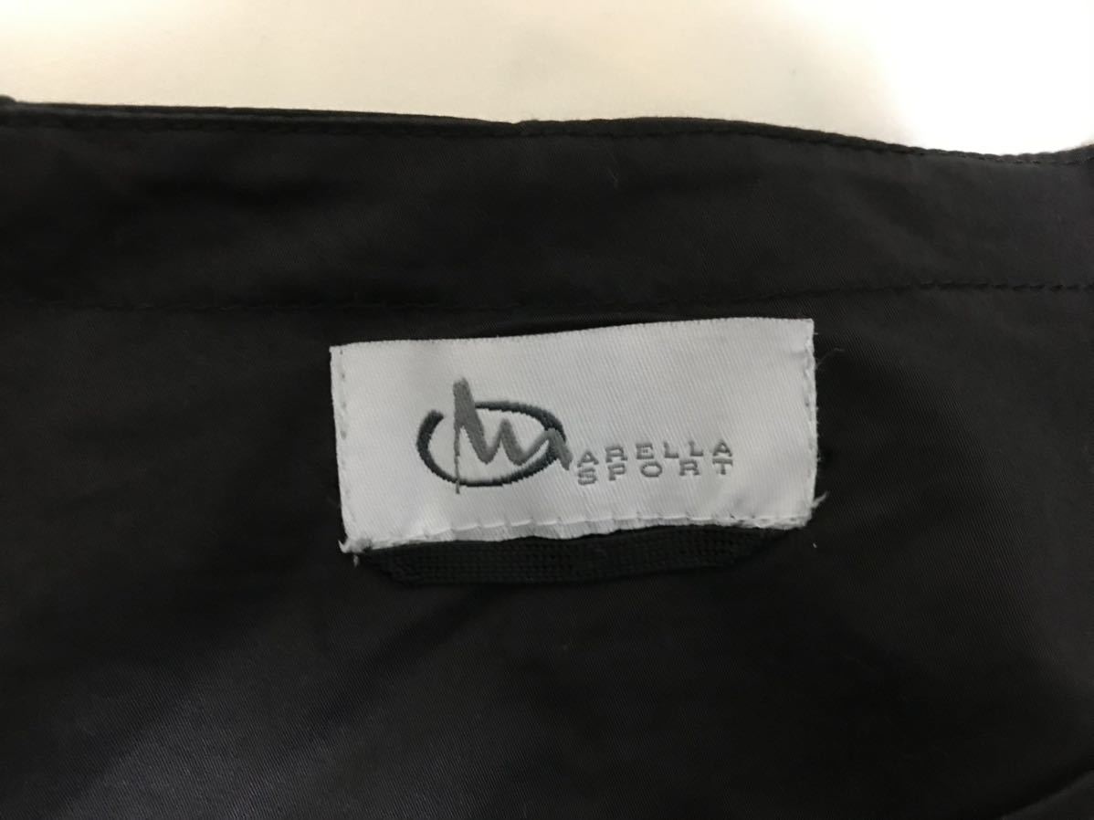 本物マレーラMARELLA薄手コットンフック金具ノーカラーシャツジャケットレディースビジネススーツ黒ブラック38M_画像5