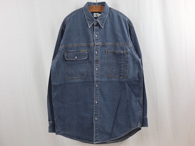 限定品】 Calvin Klein Jeans□デニムワークシャツ インディゴブルー/L