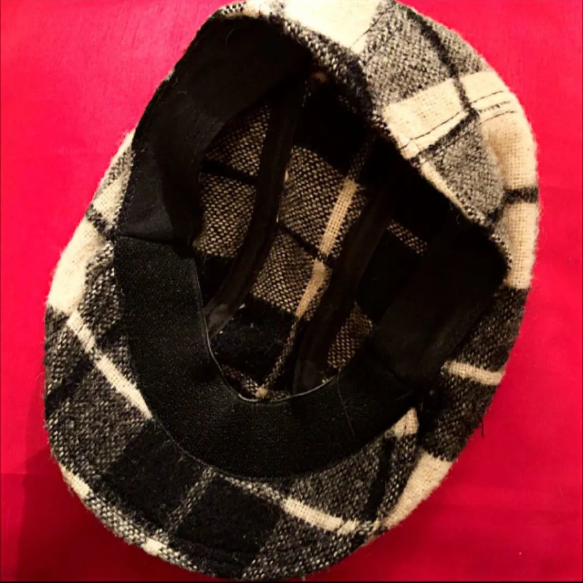 【最終価格】高級ハンチング 帽 NEW YORK HAT 格子柄 ベージュ& 黒