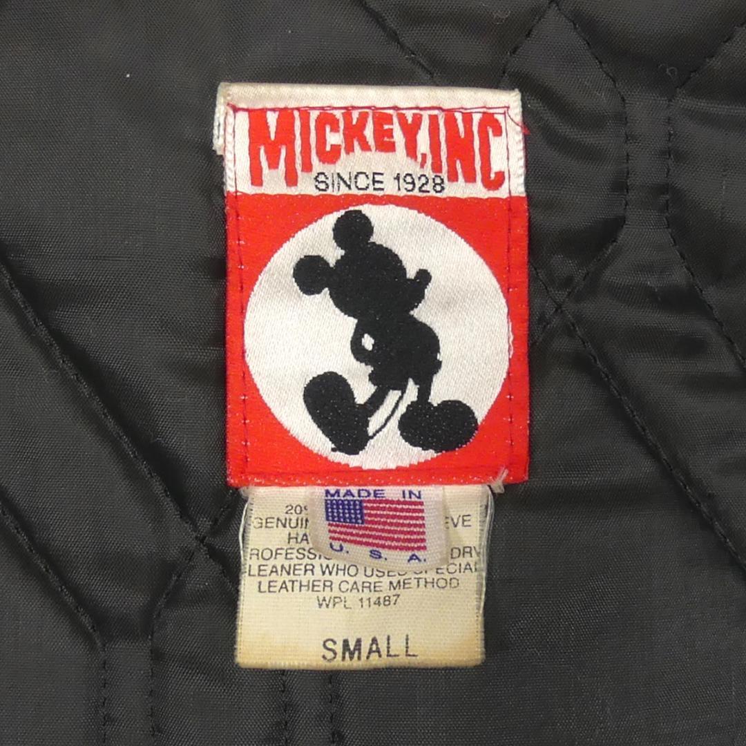 即決 アメリカ製 MICKEY INC メンズS レザーアームスタジャン ミッキー