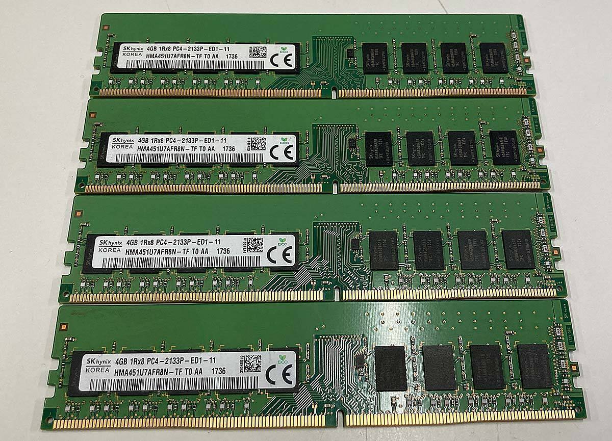 サーバー用 中古メモリ 4枚セット まとめて DDR4 計16GB/SK hynix