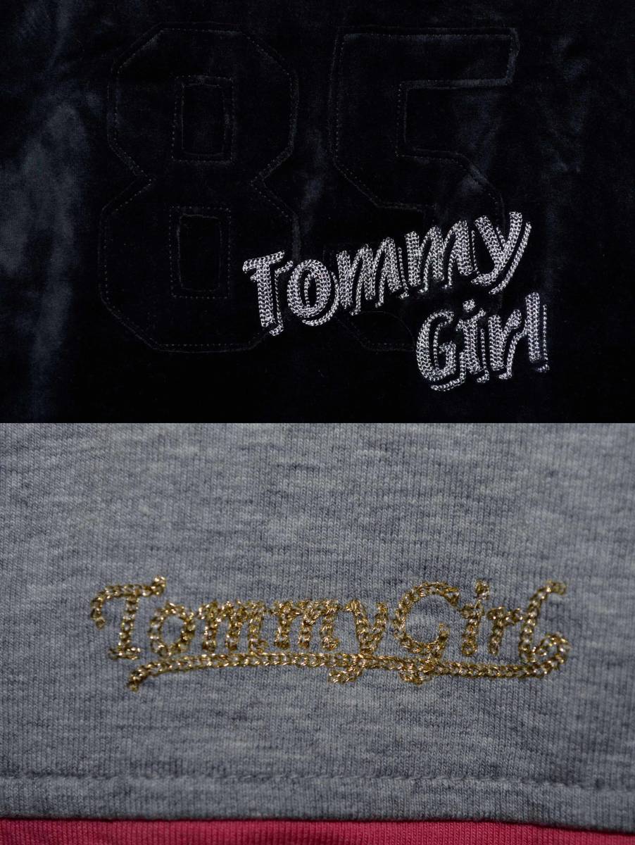 Tommy Girl Tommy девушка * велюр X тренировочный двусторонний полный Zip Parker размер :S( б/у )