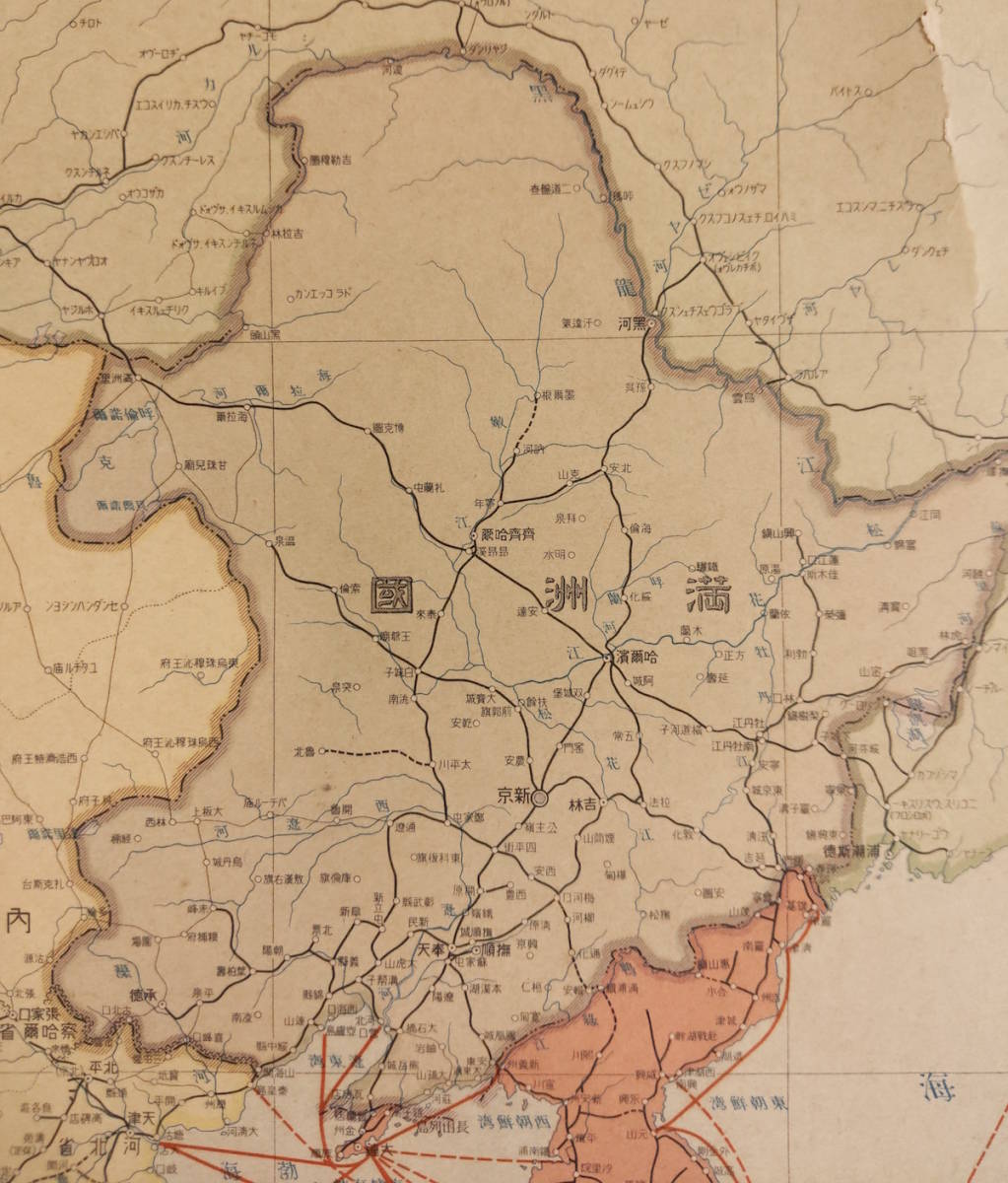 古地図 大連汽船株式会社主要航路 台湾 中国 満州 支那事変 朝鮮 古地図 大連汽船株式会社主要航路 台湾 中国 満州 支那事変 朝鮮