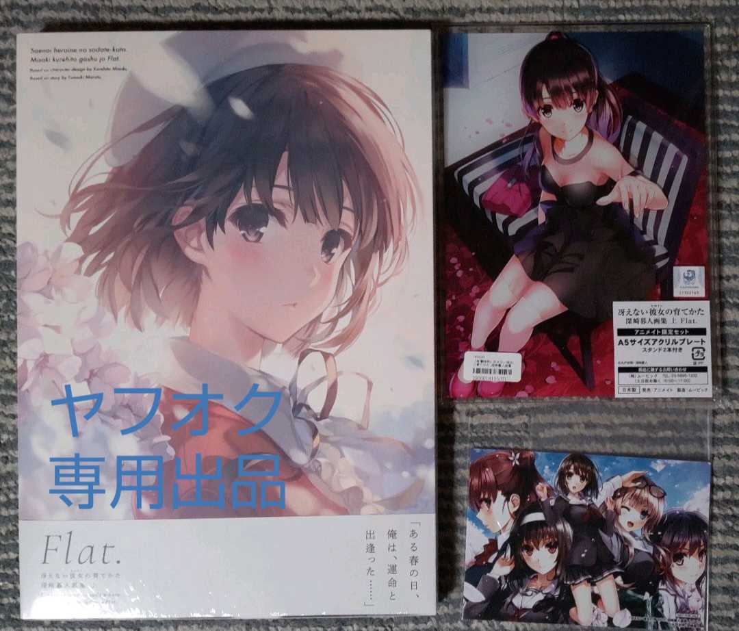 新品未開封 冴えない彼女の育てかた 深崎暮人画集 上 Flat. アニメイト限定セット A5サイズアクリルプレート ブロマイド KADOKAWA 店舗特典