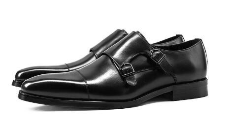 【24.5cm】206-820Bメンズ 本革新品 ビジネスジュース 高品質 ダブルモンクストラップ 高級紳士靴