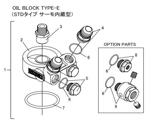 【TRUST/トラスト】 GReddy オイルブロック補修パーツ OIL BLOCK TYPE-E ASSY 3/4×16UNF-AN12 [12401124]_画像1