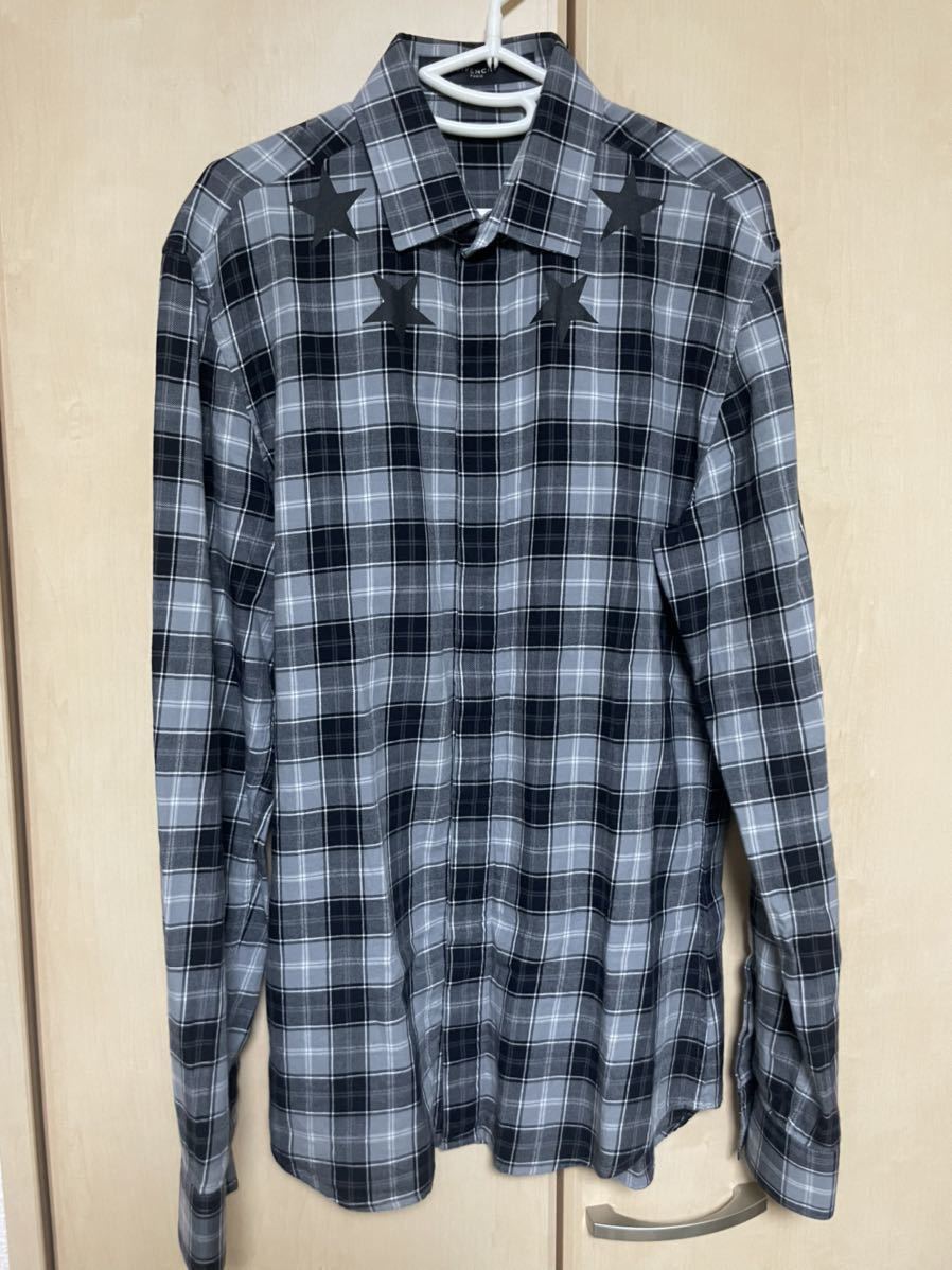 GIVENCHY ジバンシィ ジバンシー シャツ Blue 青 チェック | www