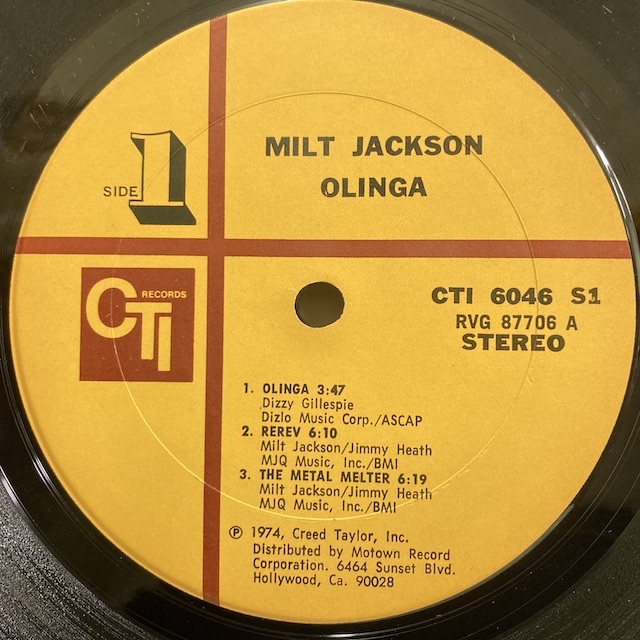 ★即決 Milt Jackson / Olinga 22563 米オリジナル Vangelder刻印 Olinga 収録 ミルト・ジャクソン_画像2
