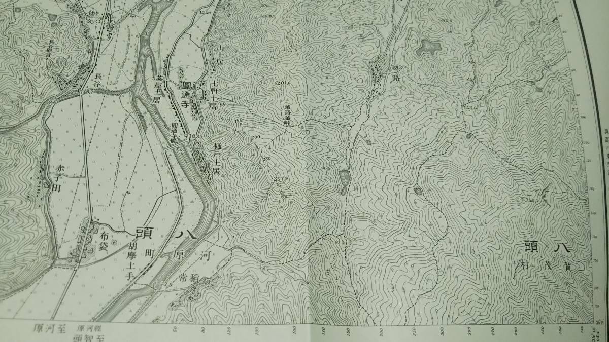　古地図 　鳥取南部　鳥取県　地図　資料　地形図　46×57cm　　明治30年測量　　昭和10年印刷　発行　B_画像5