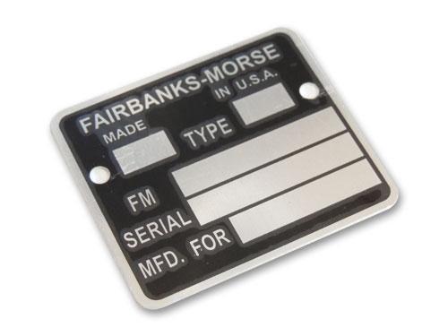 FAIRBANKS MORSE アルミニウム タグ 約38x34mm リプロ品 ハーレー 雑貨 ネームプレート ネームタグ